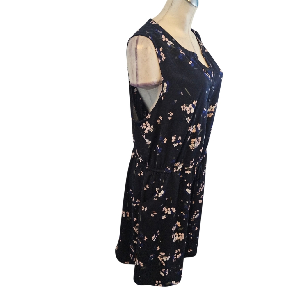 41 Hawthorne Size 2X Floral Dress Blue Claira Tie Waist - Picture 5 of 9